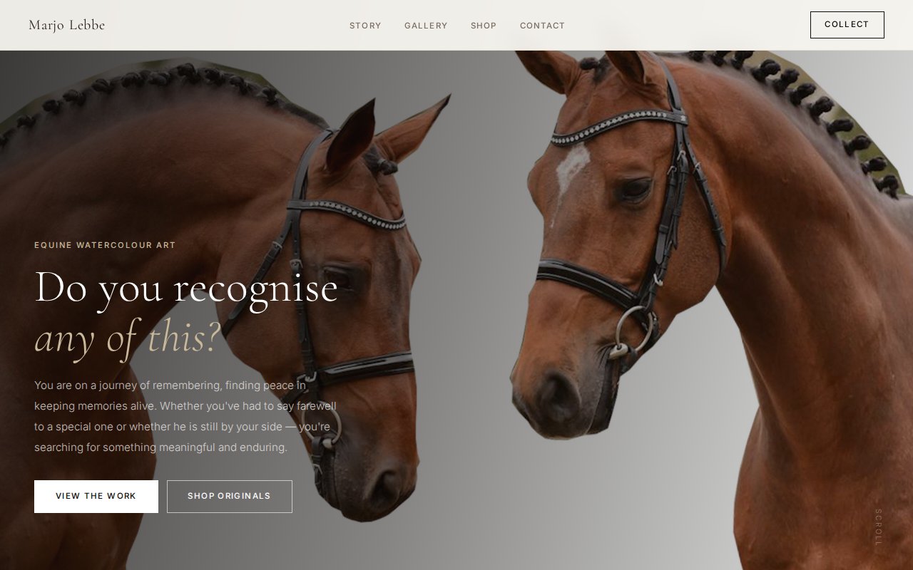 Website for equine artist Paardenkunst, built with Abra