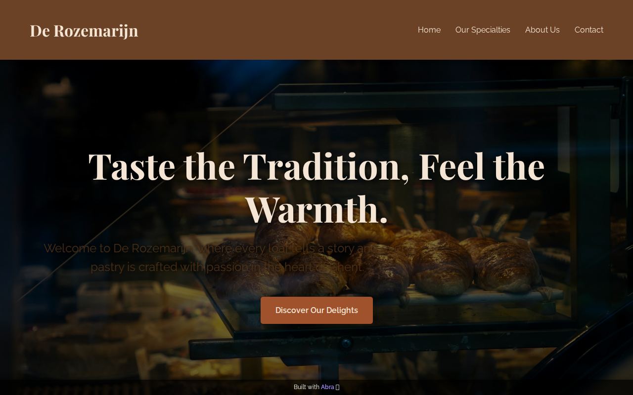 Website for bakery De Rozemarijn, built with Abra